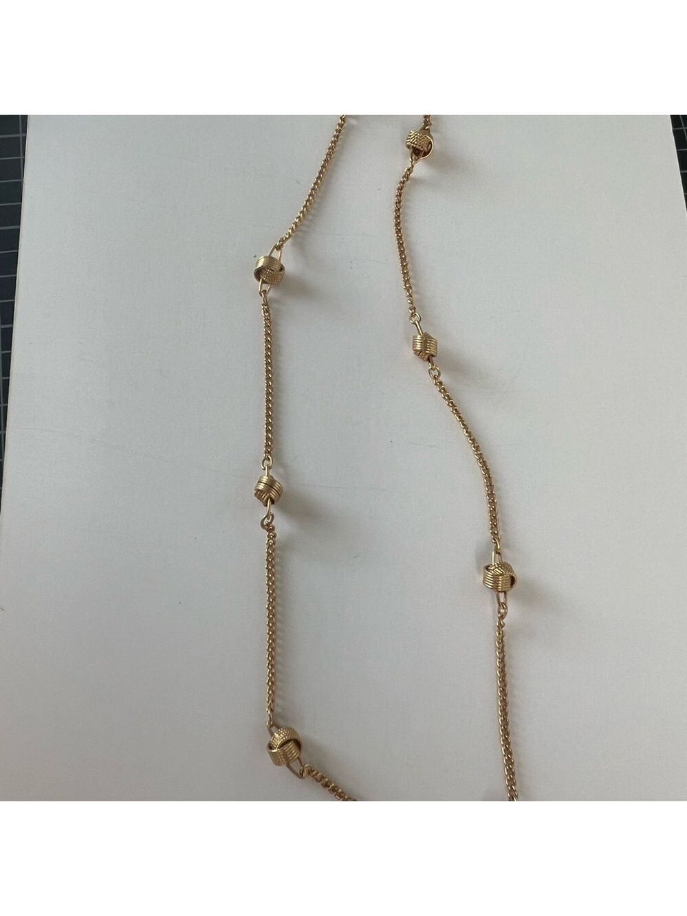 AVON 1970s Vintage Love Knot Necklace Gold Dainty